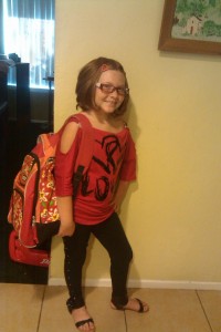 Lizzy First day of 4th grade 2012